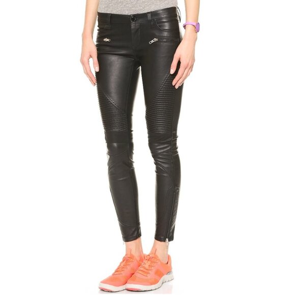 BLANK NYC Vegan Leather Moto Jeans - Picture 2 of 7